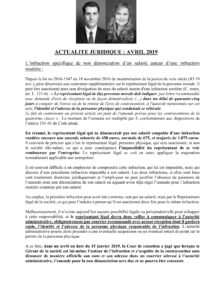 Actualité Juridique Avril 2019