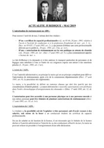 Actualité Juridique Mai 2019