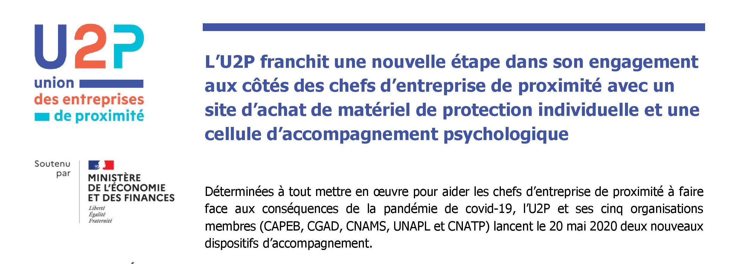 Communiqué U2P : matériel de protection individuelle et cellule d’accompagnement psychologique